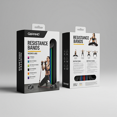 GBrand Resistance Bands – Premium 3D Packaging Mockup active lifestyle design
