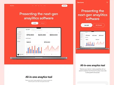 Groclone - Sales CRM Landing Page analytics clean crm data design landing page marketing minimalist modern saas startup ui ux