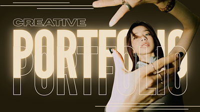 Creative Portfolio canva graphic design neon portfolio template