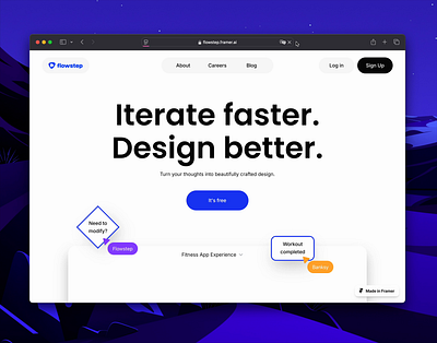 Flowstep Landing Page (Framer) ai animation branding design tool development framer graphic design illustration interaction landing responsive ui ui animation web animation webdesign