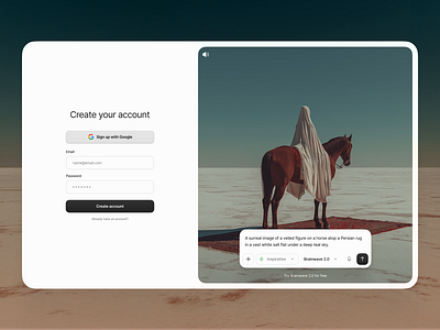 Sign up – Brainwave 2.0 button create new account input sign up