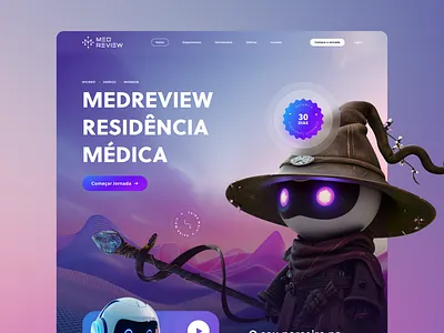 MedReview - Landing Page UI design 3d ai design character design design figma landingpage midjourney mobile app mobile design ui uidesign userinterface uxdesign webdesign