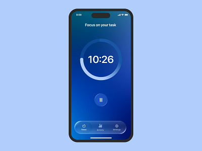 Pomodoro Timer with iOS-Inspired Liquid Glass app apple design ios liquid glass mobileapp pomodoro timer ui