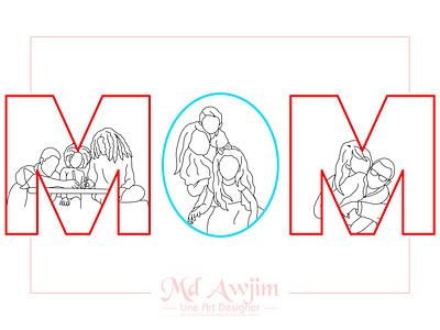 MOM Line Art Design design graphic graphic design illustration line art line drawing mom mother mothers day vector