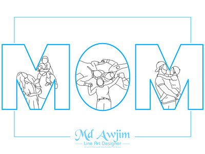 Mother's Day Line Art Drawing branding design drawing graphic graphic design illustration line art one line art simple art simple drawing typography