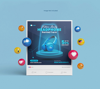 Premium Headphone ad design. headphone new collection postdesign
