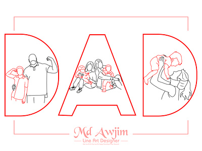 Father's Day Line Art | DAD art dad design drawing fathers fathers day graphic graphic design illustration line art line drawing minimal modern
