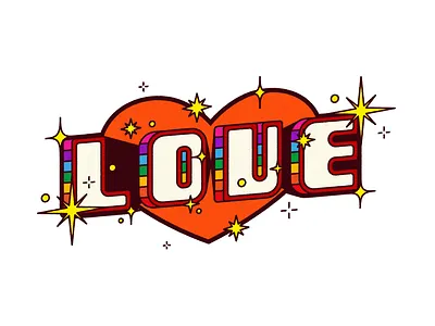 PRIDE! color colour design gay illustration lettering lgbtqia love pink pride queer rainbow type typography