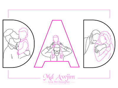 DAD Line drawing art dad design drawing fathers day graphic graphic design illustration line art line design line drawing minimal illustration vector