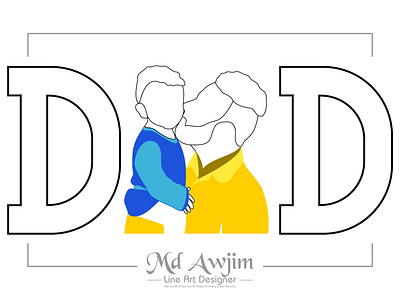 DAD Line art | Drawing art custom art design drawing graphic graphic design illustration line art line design minimal art modern art vector