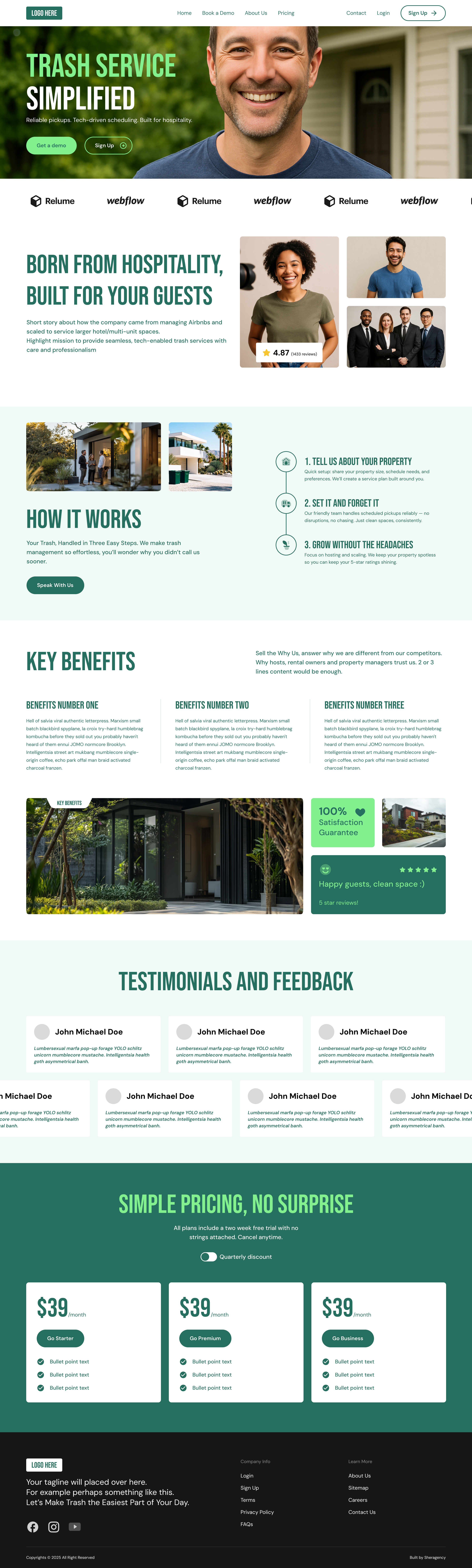 WIP - Trash Management Landing Page branding clean design illustration interface logo simple ui ux web