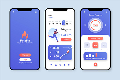 Workout Tracker App Designing 3d animation branding graphic design logo motion graphics ui