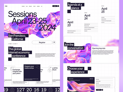 Event Conference Landing Page agenda overview clean structure conference management conference website digital event event landing grid layout homepage concept information layout modern interface registration page responsive design schedule section typography ui design user experience ux design uxui visual hierarchy web design