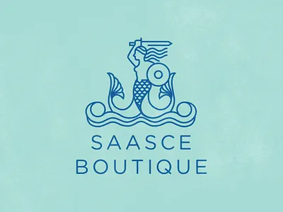 Saasce Boutique Logo branding icon iconography illustration logo mermaid siren warrior