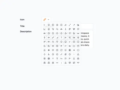 Icon Picker 🧩 design form forms icon icons input minimal saas select ui web design