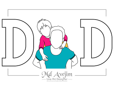 Father's Line Art Design | Illustration branding dad design father graphic graphic design illustration line art line drawing logo modern vector