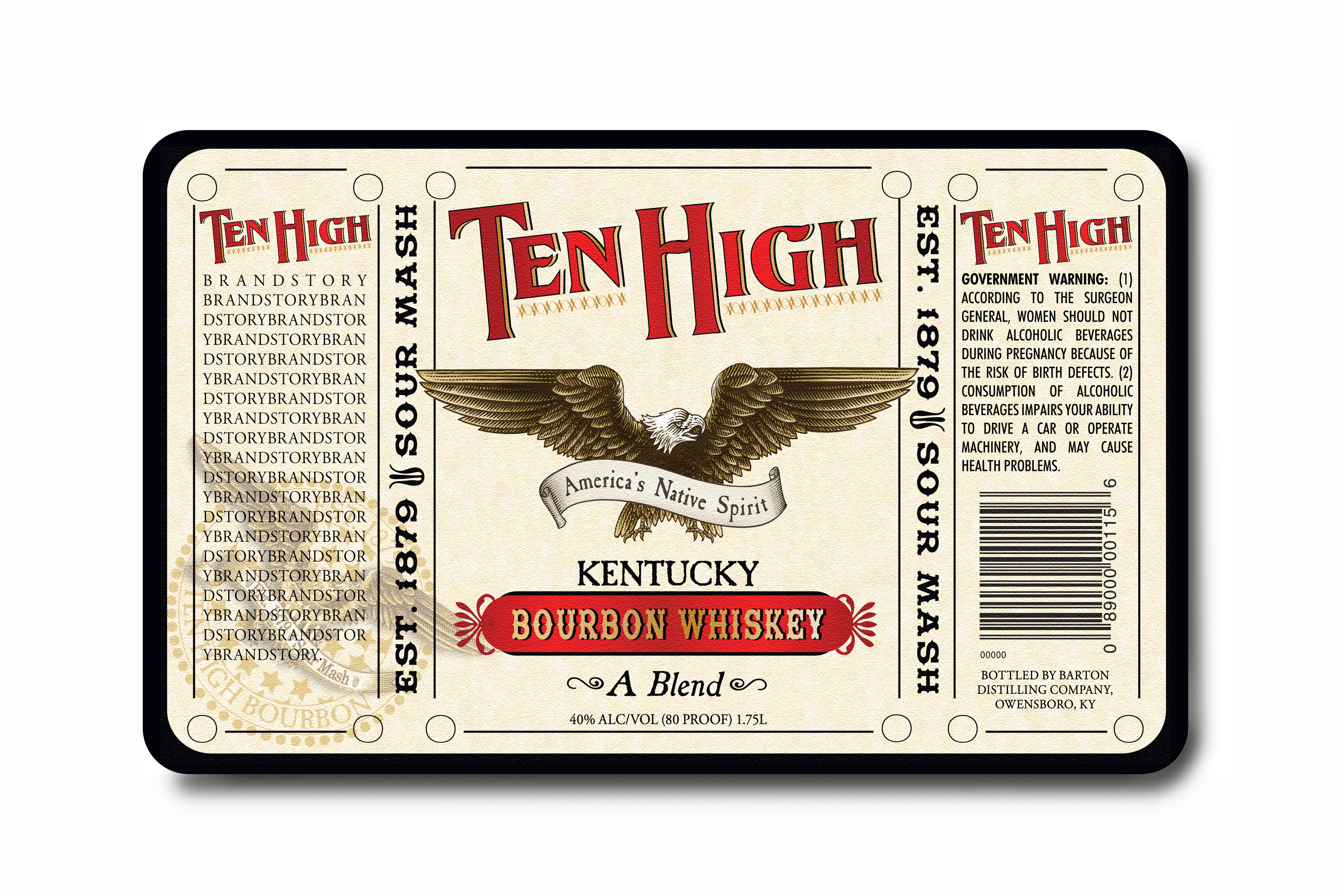 Ten High Whiskey Brand Mark rendered by Steven Noble animals artwork branding design eagle engraving etching icon illustration line art logo scratchboard steven noble visualidentity whiskey woodcut