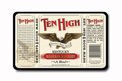 Ten High Whiskey Brand Mark rendered by Steven Noble animals artwork branding design eagle engraving etching icon illustration line art logo scratchboard steven noble visualidentity whiskey woodcut