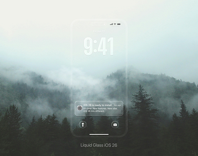 😶‍🌫️ Liquid Glass iOS 26 — Lock Screen Fog Edition design challenge design concept ios 26 liquid glass lock screen ui