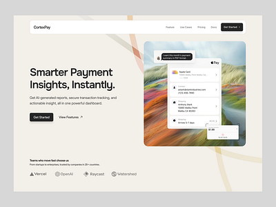 AI Website Design // Payment SaaS app bank fintech hero section landing page minimal minimalist payment paytech saas saas landing page saas website tech tracking web design webdesign website website design