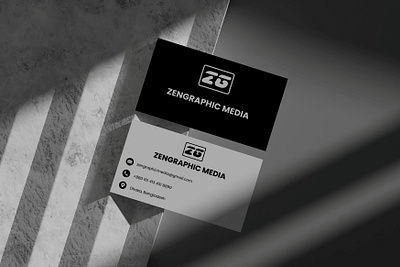 Minimalist Business Card Design For Zengraphic Media. brand branding business card graphic design