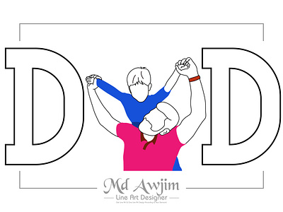 Dad Line Art design | Minimal Line Art Illustration design drawing graphic graphic design illustration line art line art design vector