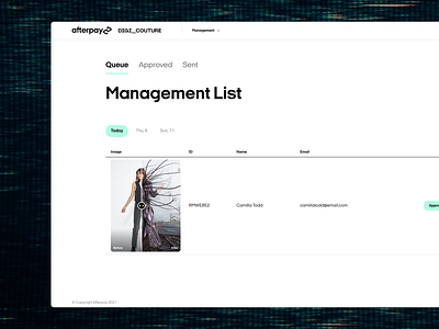 Fashion Management List afterpay app comparison digital fashion interface list ui ux web