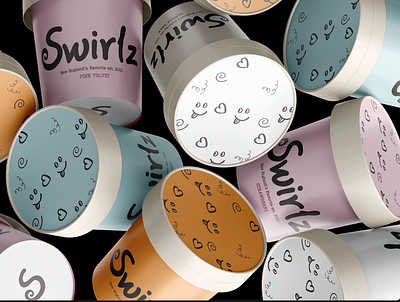 SWIRLZ - New England's Favorite Icecream Brand 3d app design bakery branding food brand graphic design icecream brand logo mock up package design typography ui vector
