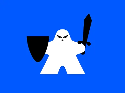 Warrior Meeple blue board game character color competition design game illustration meeple shield sword table vector warrior