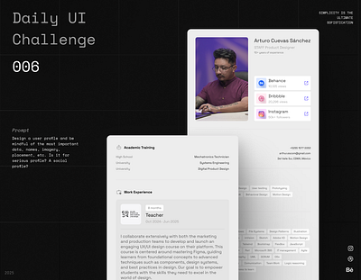 Daily UI 006 - User Profile appdesign appdesigner daily ui dailyui dailyuichallenge design illustration ui ui design uiux