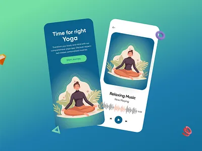 Meditation app design app application clean design exercise gradient illustration meditation minimal mobile modern music uiux unique website yoga