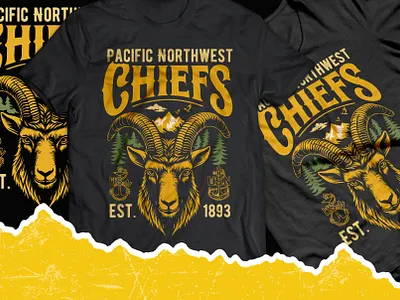 🎯 T-Shirt Design for Pacific Northwest Chiefs | Custom Vintage graphic design t shirt design typography t shirt design vintage design vintage illustration vintage t shirt vintage typography