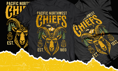 🎯 T-Shirt Design for Pacific Northwest Chiefs | Custom Vintage graphic design t shirt design typography t shirt design vintage design vintage illustration vintage t shirt vintage typography