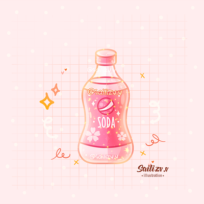 Soda Art Kawaii by sailizv.v adorable adorable lovely artwork concept creative cute art design digitalart illustration