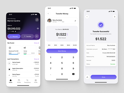 MeBank - Fintech Mobile App bank app banking banking app clean design digital wallet figma finance finance app financial fintech mobile mobile app money personal finance popular product design transaction transfer ui