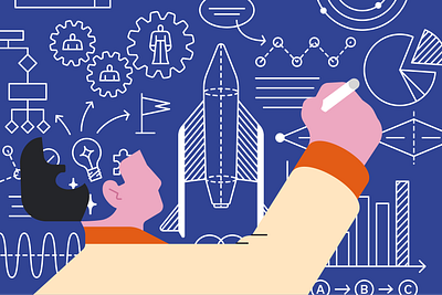 Thrust - Newsletter cover business chalk chalkboard consultancy design graphic design growth illustration master planning projection thrust vector