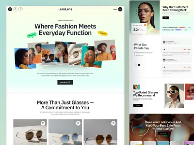 LumiLens - Glasses eCommerce Store agency branding company design ecommerce elementor fashion framer glasses landing online page shop store ui webflow website wordpress