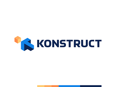 Konstruct digital marketing agency logo design: K, arrow, pixel arrow b2b digital marketing agency block build construction content marketing cube digital marketing digital public relations engagement growth k letter mark monogram logo logo design north america pixel logo pr agency smm agency social media marketing tech logo
