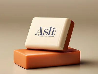 Soap Bar Mockup, Minimalist, Cream & Orange, logo design neutral color