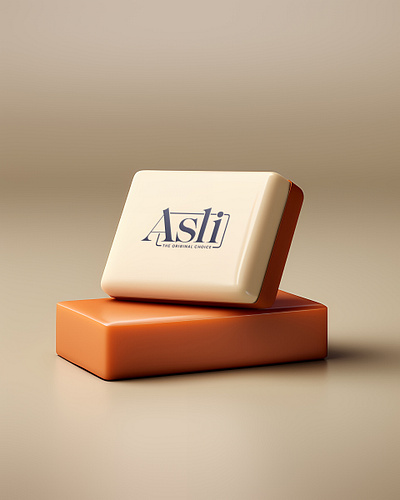 Soap Bar Mockup, Minimalist, Cream & Orange, logo design neutral color