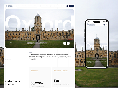 University of Oxford’s Website Redesign branding clean design education graphic design landing page layout logo profile website school typography ui ui design uiux university ux design web design website