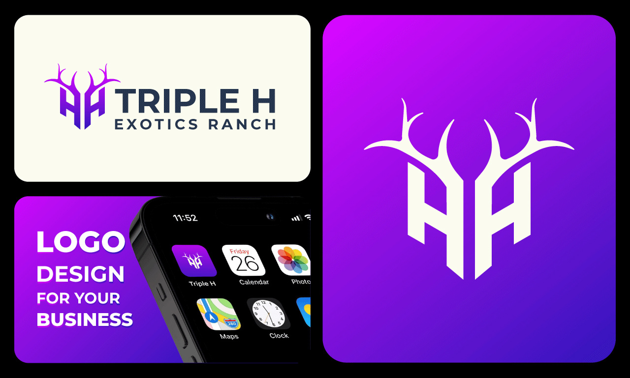 H letter logo + Deer Logo Design 3d abstaact logo brand guideline brand identity branding business logo creative logo design graphic design growth h letter logo h logo letter h logo logo logo design logomark minimalist logo modern logo timeless logo visualidentity