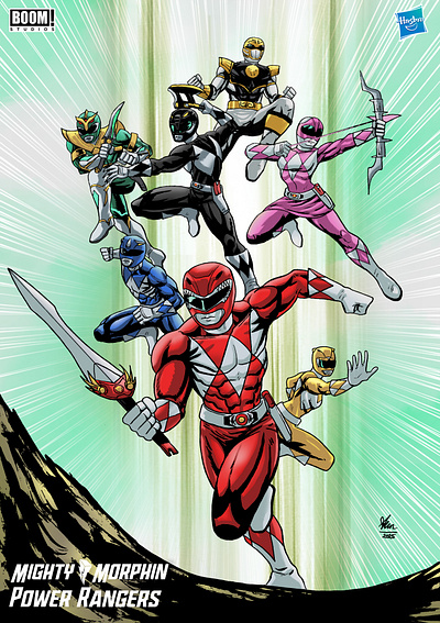 Mighty Morphin Power Rangers artist artwork book cover character illustration comic artist comic cover comic style concept cover art design drawing fanart ideas illustration layout poster power rangers super hero super sentai tokusatsu