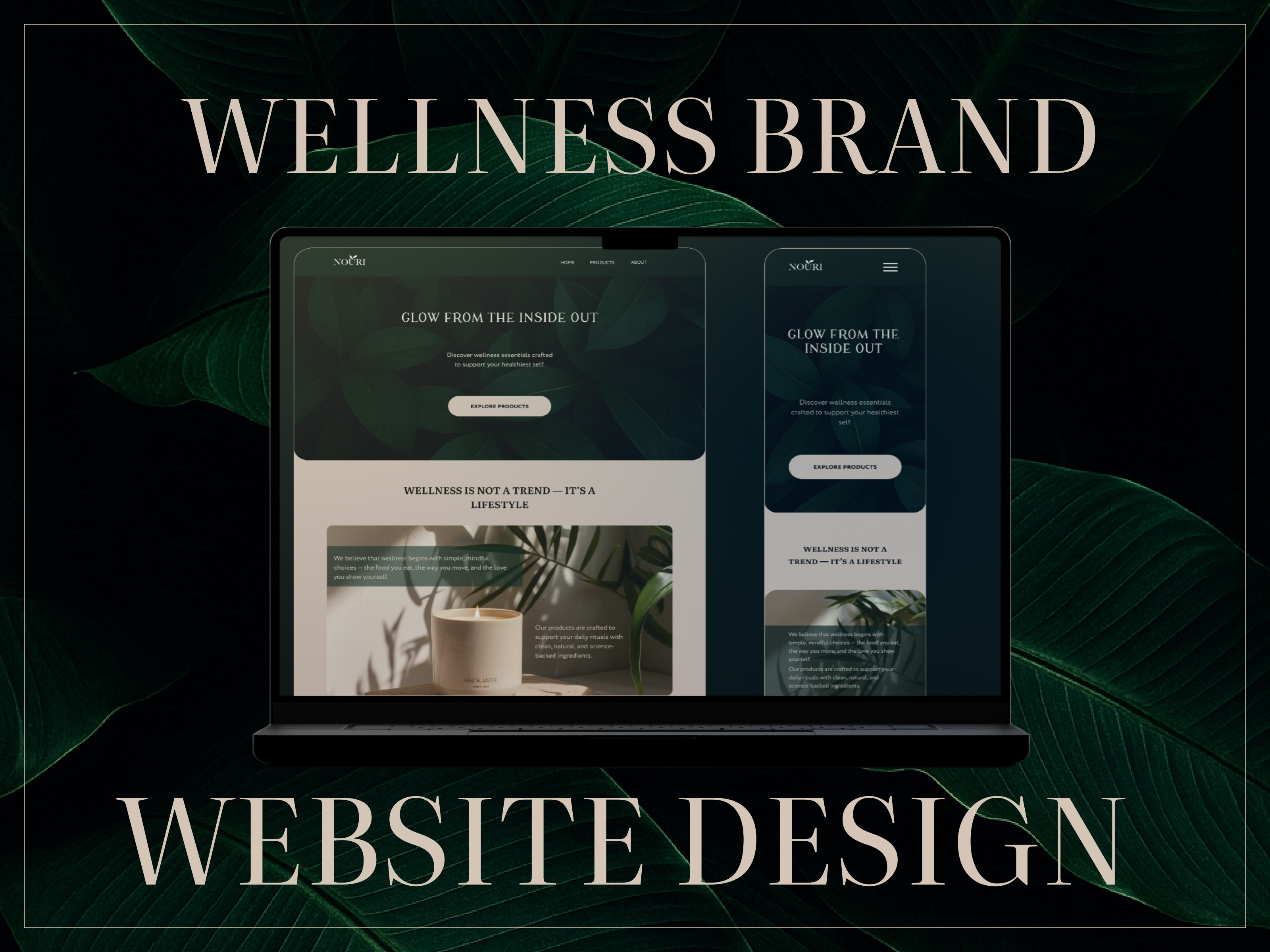 Nauri — Wellness Web Design aestheticdesign figma figmadesign landingpage minimaldesign responsivedesign uiux webdesign