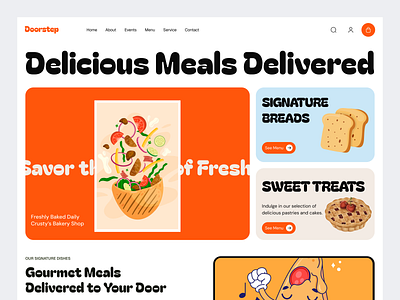 Food Delivery Landing Page clean foodapp fooddelivery mealdelivery minimal ui mobilefirstdesign moderndesign topagency uiuxdesign userinterface vinomind webappdesign webdesign