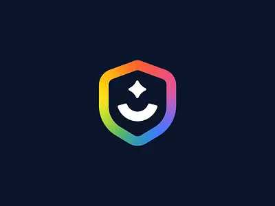 Shield - Smile - Sparkle App icon Logo Design for Cyber Security app icon brand guidelines branding consultancy creative logo cyber cybersecurity design hacker icon logo logo design logotype modern logo protection saas security shield logo smile logo sparkle logo