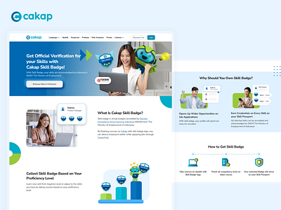 Cakap Skill Badge - Course Badge app badge blue branding certification course e learning education edutech landing page landing page design online course skill ui ui design ux web web design website design