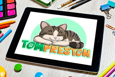 🐱Mascot of a sleepy cat 💤 abrang animation branding cartoon character colorful custom design design character fiverr free mockup graphic design graphicart illustration ipad mockup mascot logo mockup motion graphics sketch offer sleepy cat text logo website logo