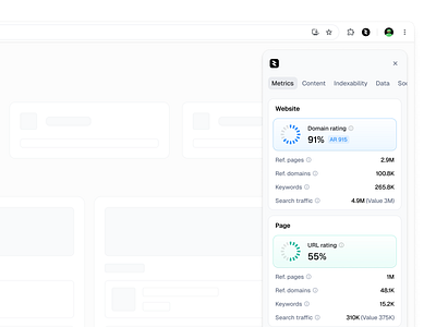 SEO Analytics Chrome Extension analytics chart chrome extension dashboard data database design graph metrics morva morva labs product design productivity report saas seo traffic ui ui ux web