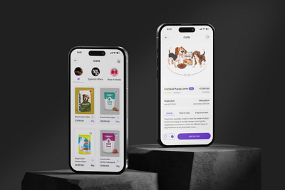 Pet Food Mobile App android app filter checkout ecommercedesign ios app minimalui mobile app pet care app pet ecoomerce pet food pet food shopping pet nutrition pet product pet vet profile search ui ux